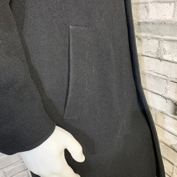 Hugo Boss Wool Trench Coat Large Black Preppy Old Money Corpcore 90s Overcoat - Picture 5 of 16